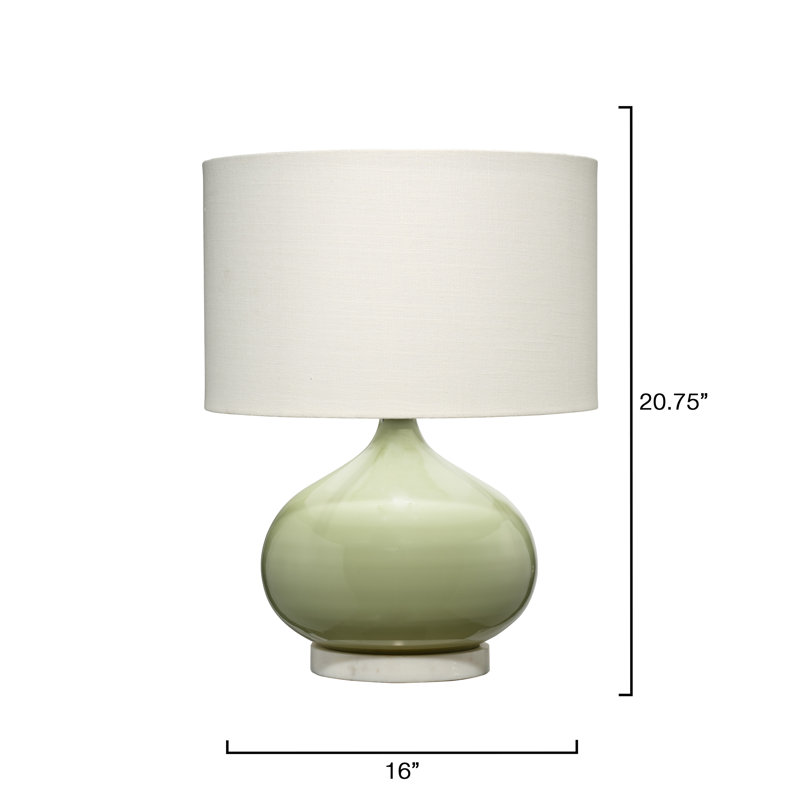 Moss Glass Table Lamp, Sage Green