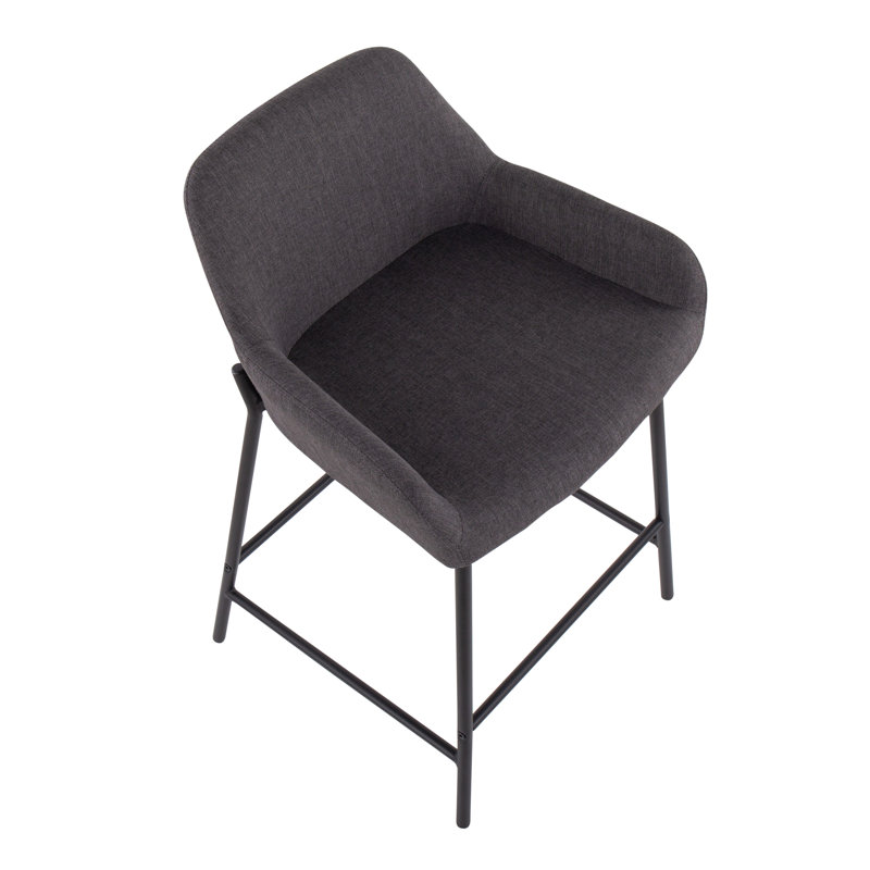 Tabouret 30 ", Tabouret de comptoir (siège d'une hauteur de 24,5, Noir, Mélange de polyester gris anthracite