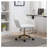 Modern Teddy Fabric Adjustable Height Swivel Stool - White