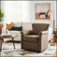 Fauteuil d'appoint pivotant en similicuir avec base en métal à 360 degrés et dossier à roulettes élégant pour plus de confort et de style-1563475260