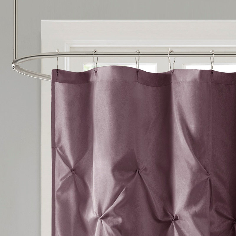 Rideau de douche capitonné semi-diaphane avec texture et dimension riches, pour un décor de salle de bain élégant, Mauve