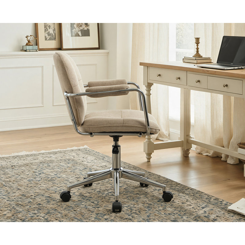 George Oliver Chenille Office Chair, Beige
