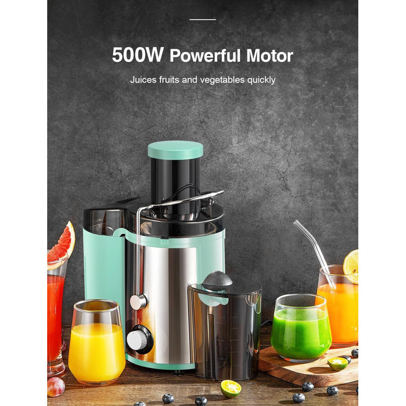 500W Centrifugal Juicer Machine – Wide 3” Feed Chute For Fruits & Vegetables, Easy To Clean, BPA-Free Stainless Steel Extractor