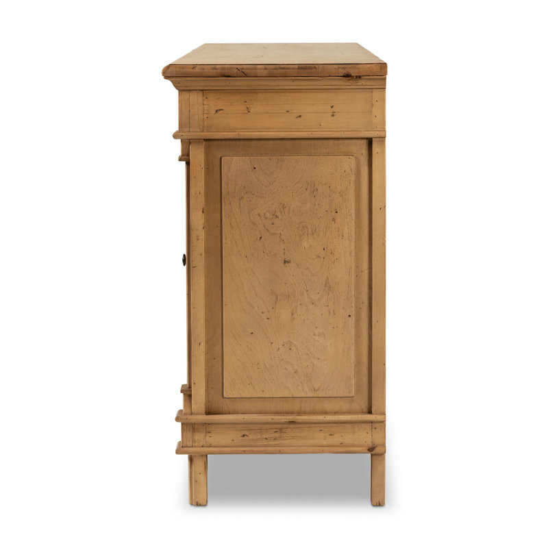 Marjorie 96.25'' W Solid Wood Sideboard, Bleached Birch
