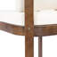 Chaise de salle à manger d'extérieur en bois d'acacia, ensemble de 2 coussins en bois et crème