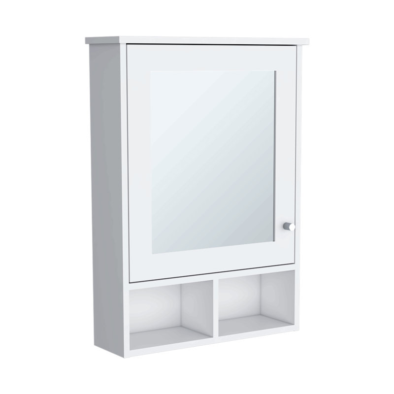 Armoire à pharmacie avec porte-miroir de 29 po de hauteur avec trois tablettes dissimulées et deux tablettes ouvertes pour la salle de bain, la cuisine et le vestibule