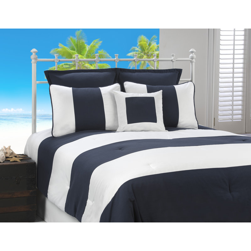 Navy nautical Comforter Set, Twin Comforter + 3 Additional Pieces