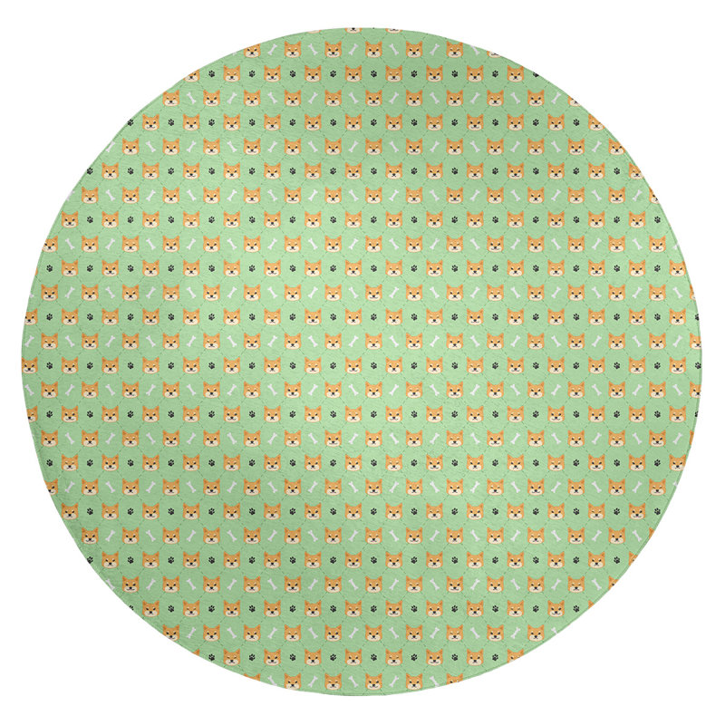 Tapis shiba shiba green area, Rond 5 pi
