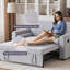3 Seater Linen Sofa Bed-817941544