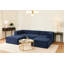 Canapé modulaire contemporain 106 po - 5 pièces canapé surdimensionné en chenille bleu marine avec repose-pieds en chenille-1383378684-1383378686