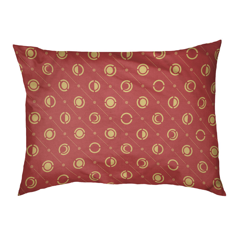 Coussin intérieur pour chien moon phases Chenault, Moyen (l 40 po x P 6,5 po x H 30 po), Rouge / Jaune
