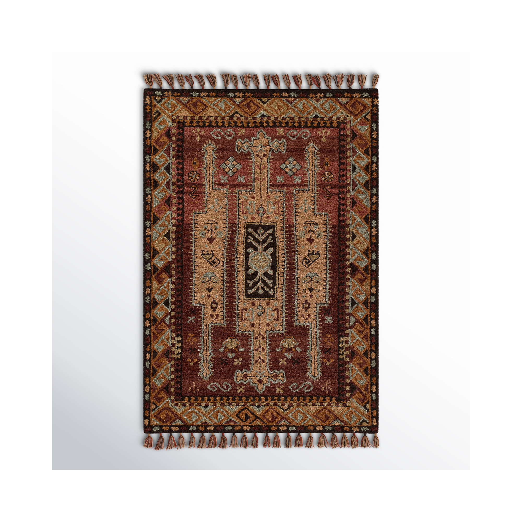 Valeta Handmade Wool Rug, Rectangle 5' x 8'