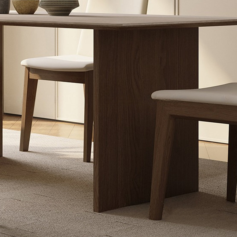 Home simple walnut color rectangular dining table, 29.52" H x 62.99" L x 31.49" W