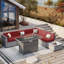 Cawanna 7 Piece Outdoor Rattan Seating Group with Cushions-1086494705-1082271949