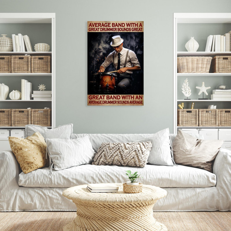 Machenzie Great Drummer Sounds Great - 1 pièce, reproduction d'art graphique sur toile tendue, L 16 po x H 20 po x P 1,25 po