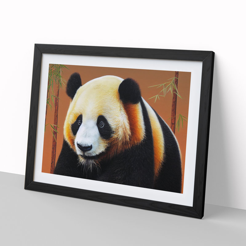 Bewitching Panda - Single Picture Frame Print, 46cm H x 64cm W x 2cm D, Black Framed