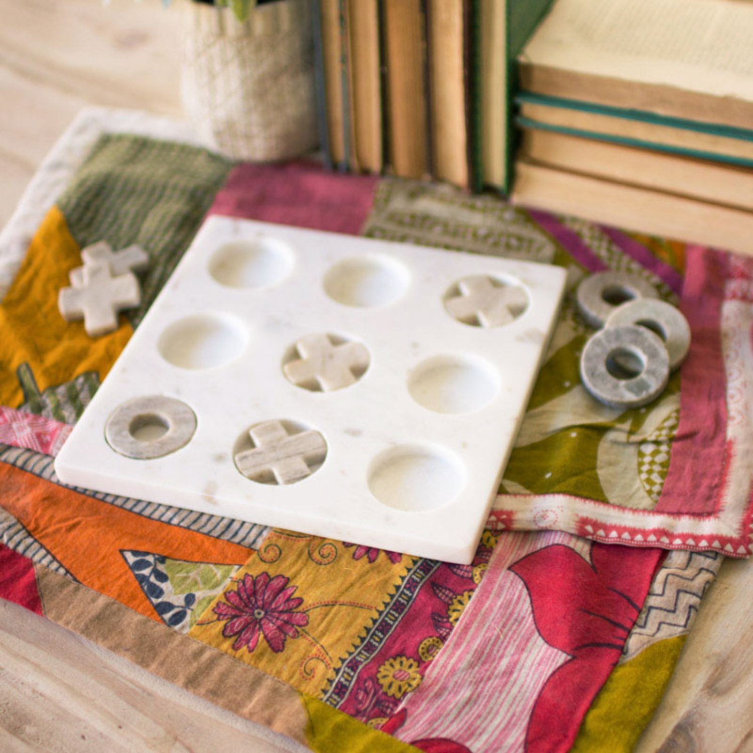 Carley Marble Tic Tac Toe Sculpture