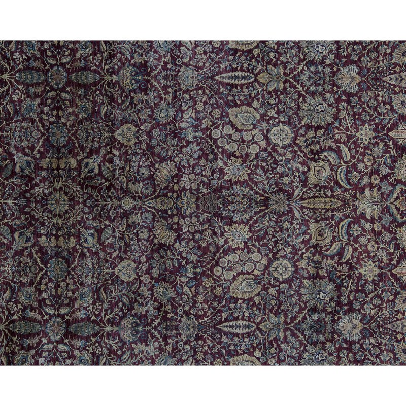 Hand-Knotted High-Quality Red and Blue Area Rug