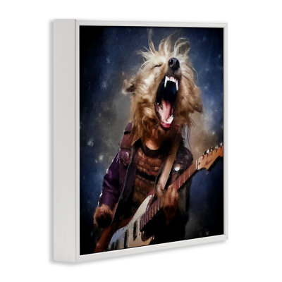 Fun Musician Terrier Framed Giclee Art by Sean Parnell