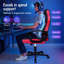 Inbox Zero Adjustable Faux Leather Swiveling PC & Racing Game Chair-1251798682
