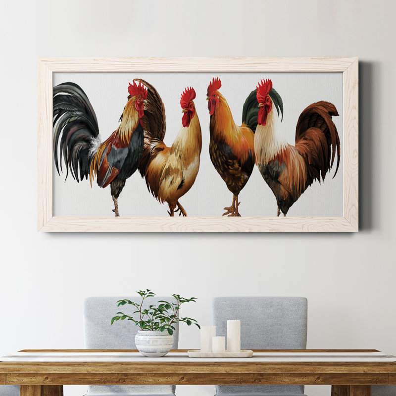 Rooster Co-Op - Peinture sur toile encadrée, Blanc