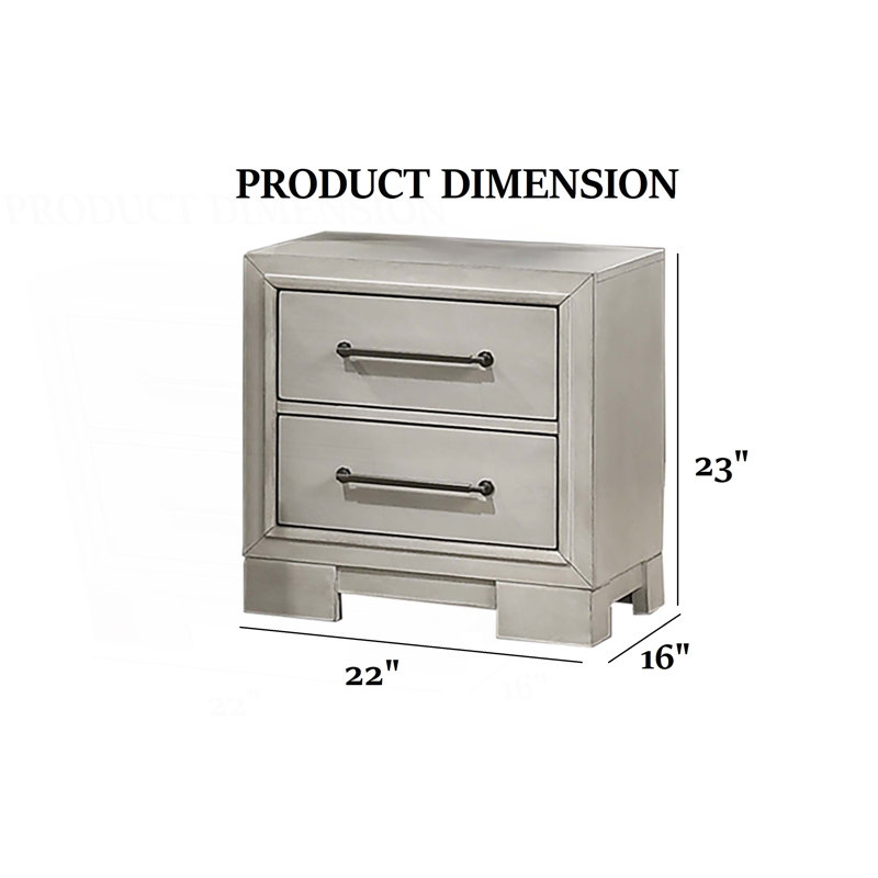 Table de chevet 1pc avec pieds carrés