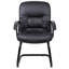 Chaise d'invité Mala à dossier moyen, similicuir noir, soutien lombaire
