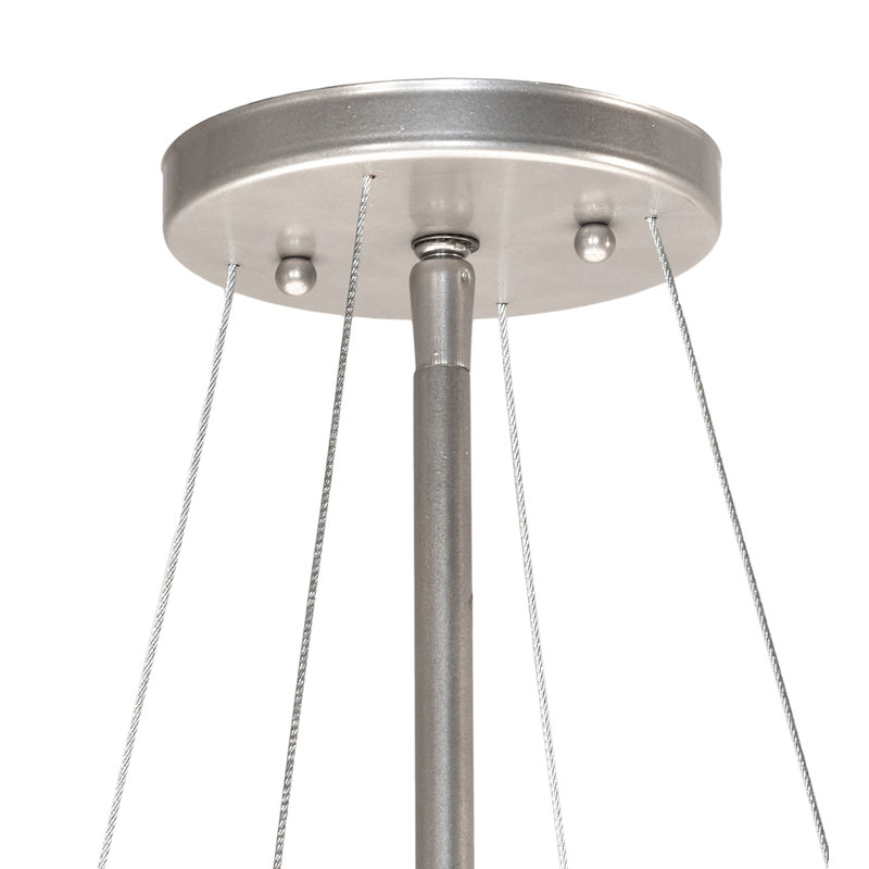 60" White and Nickel Drum Chandelier with Acrylic Shade