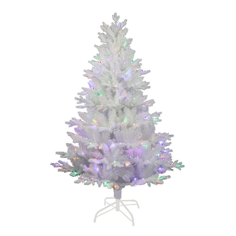 Arbre de Noël artificiel pin blanc 5 pi avec lumières DEL