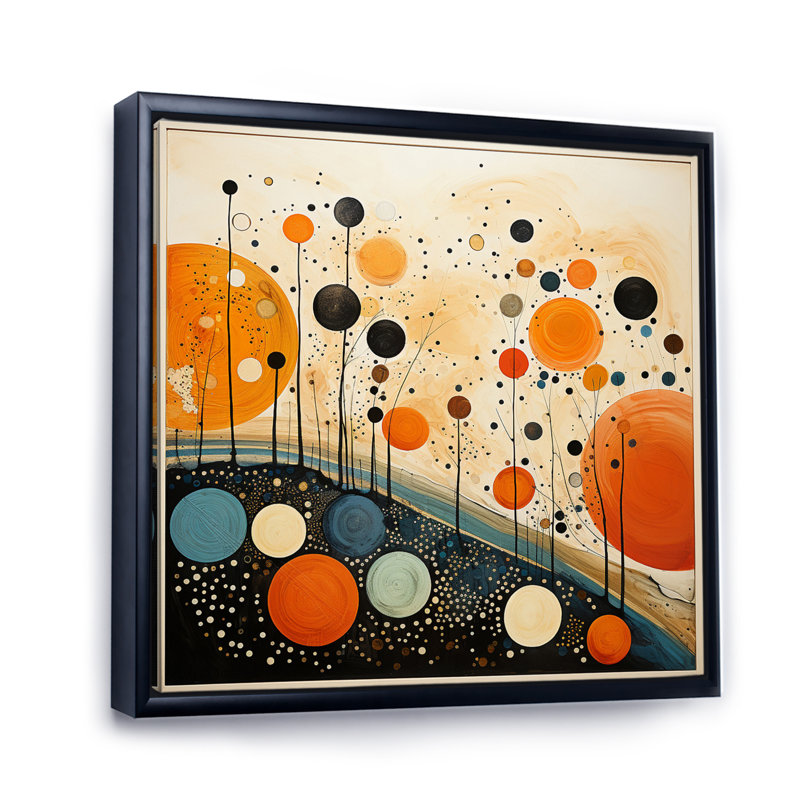 Décoration murale orange Mid Century Organic Harmony III - Abstrait Mid-Century, H 16 po x l 16 po x P 1 po