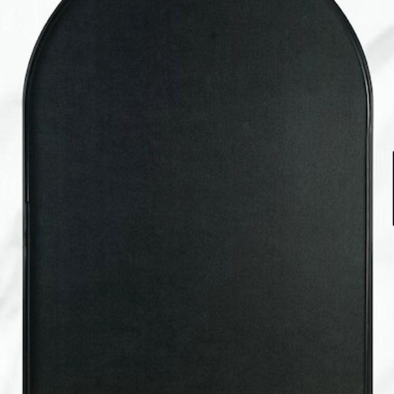 24X36 Inch Black Metal Framed Arched Bathrrom Mirror For Wall, Black