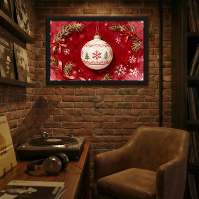 Christmas Christmas Ornament With Snowflakes And Pine Branches