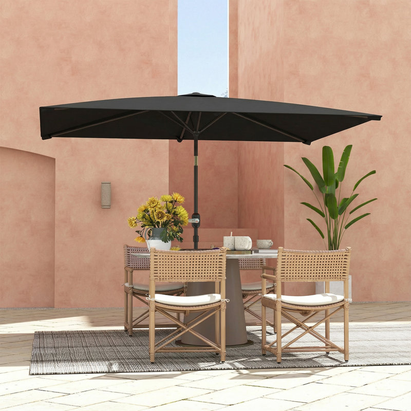 Parasol rectangulaire en aluminium 6,4 x 9,7 pi