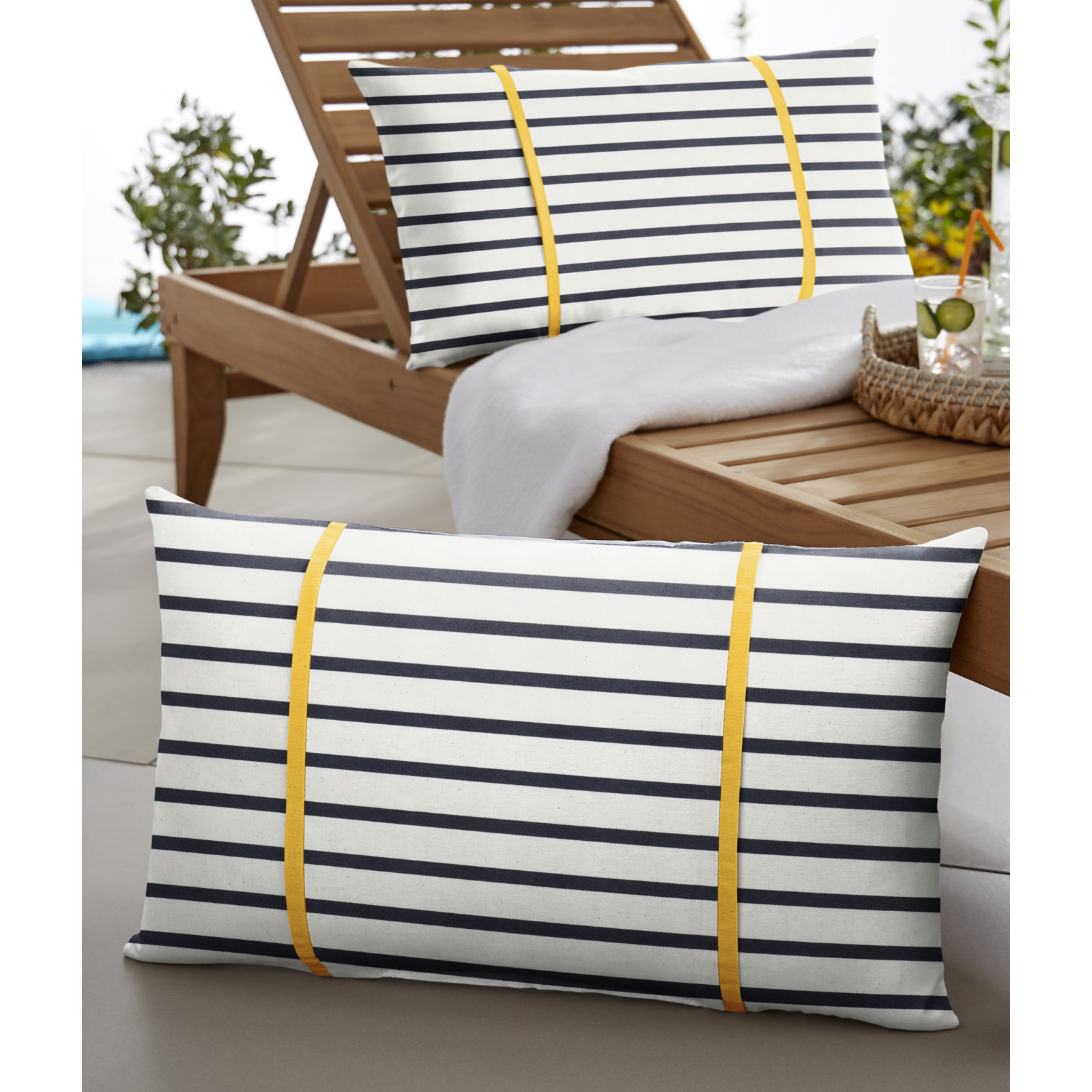 Stonebrook Sunbrella® Lumbar Throw Pillow, 14" x 24", Yellow