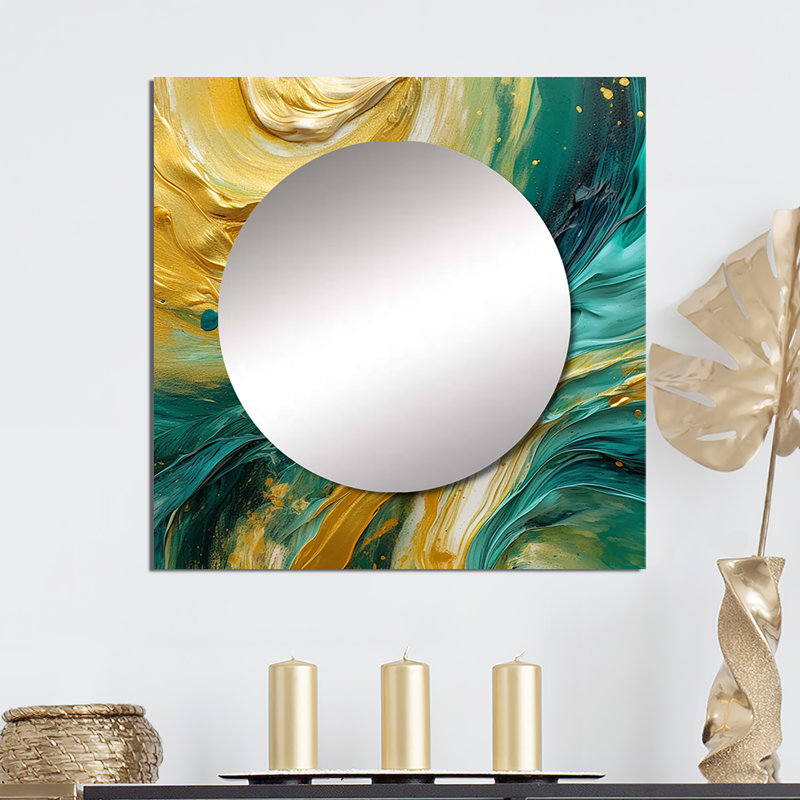 Décoration murale dorée à motif de vagues abstraites IV, 29 po x 29 po