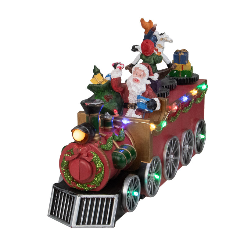 Train de Noël musical avec Père Noël 10,25 "rouge et noir