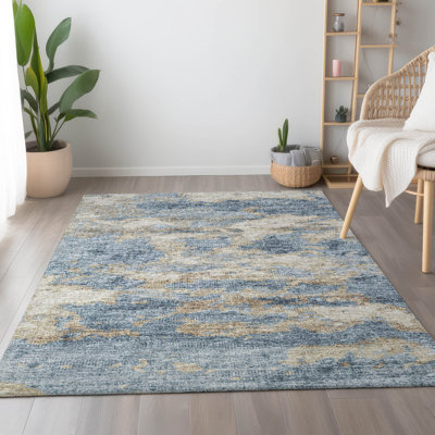 Premium Machine Washable Freixa AMF71 Blue Rug