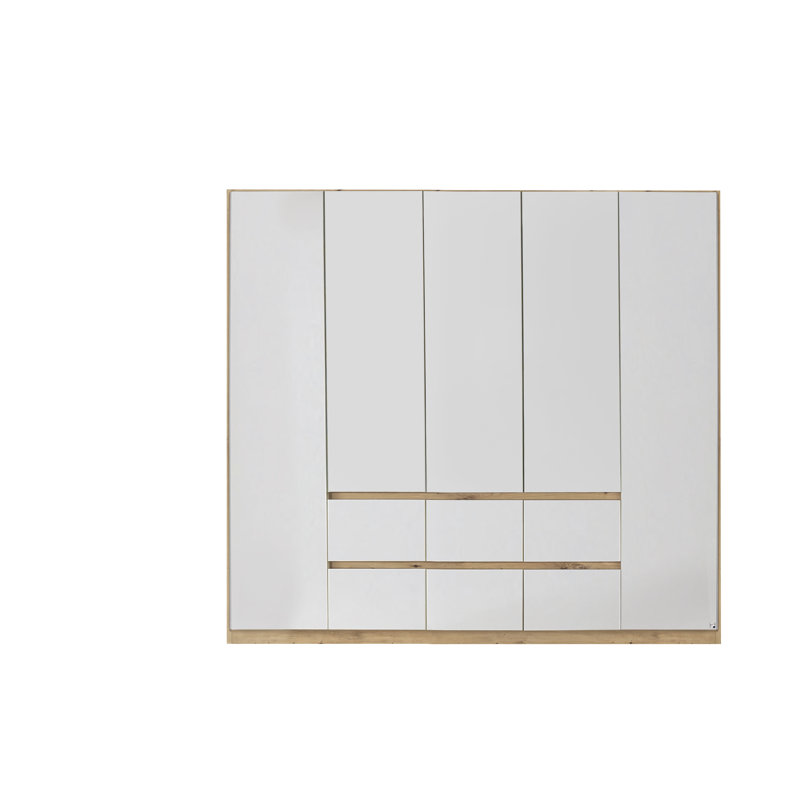 Mainz 5 Door Wardrobe, Alpine White/Brown