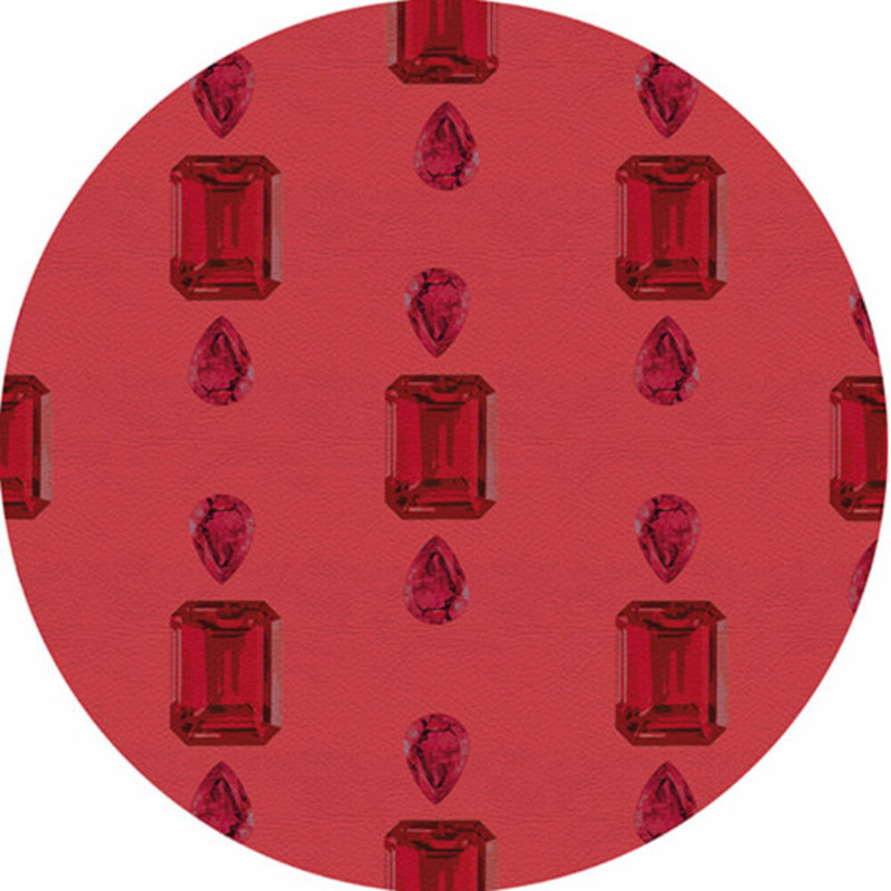 Vegan Leather Round Placemats, Rubys, Crimson