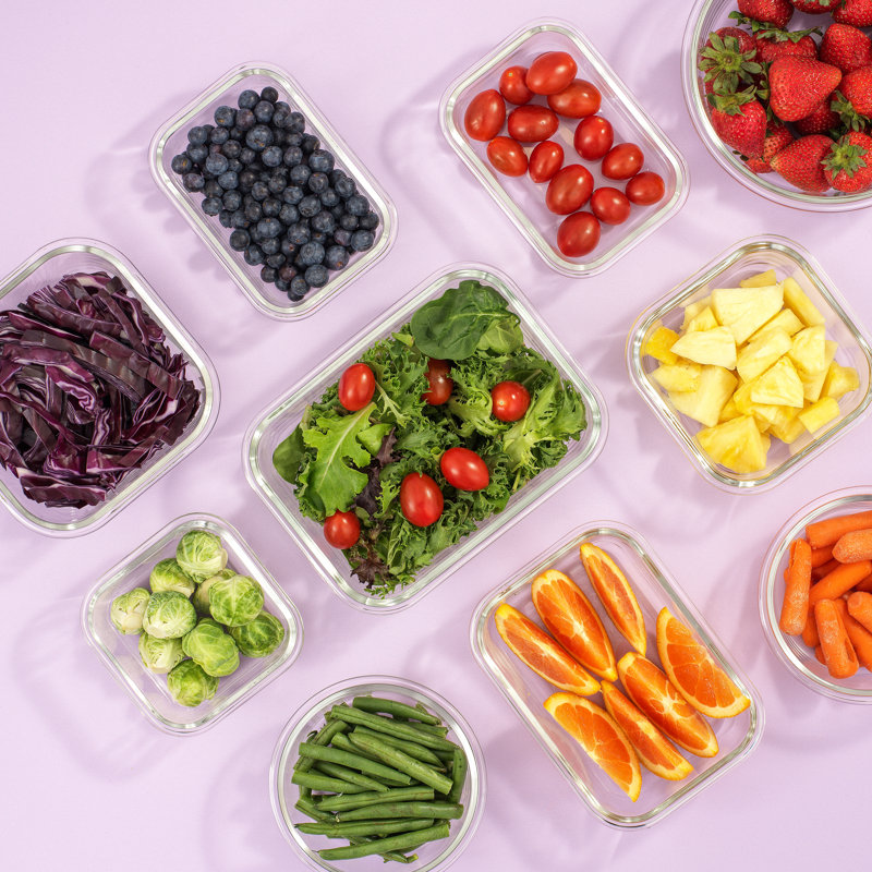 JoyJolt 24-Piece Glass Storage Container Kitchen Food Storage Set with ...