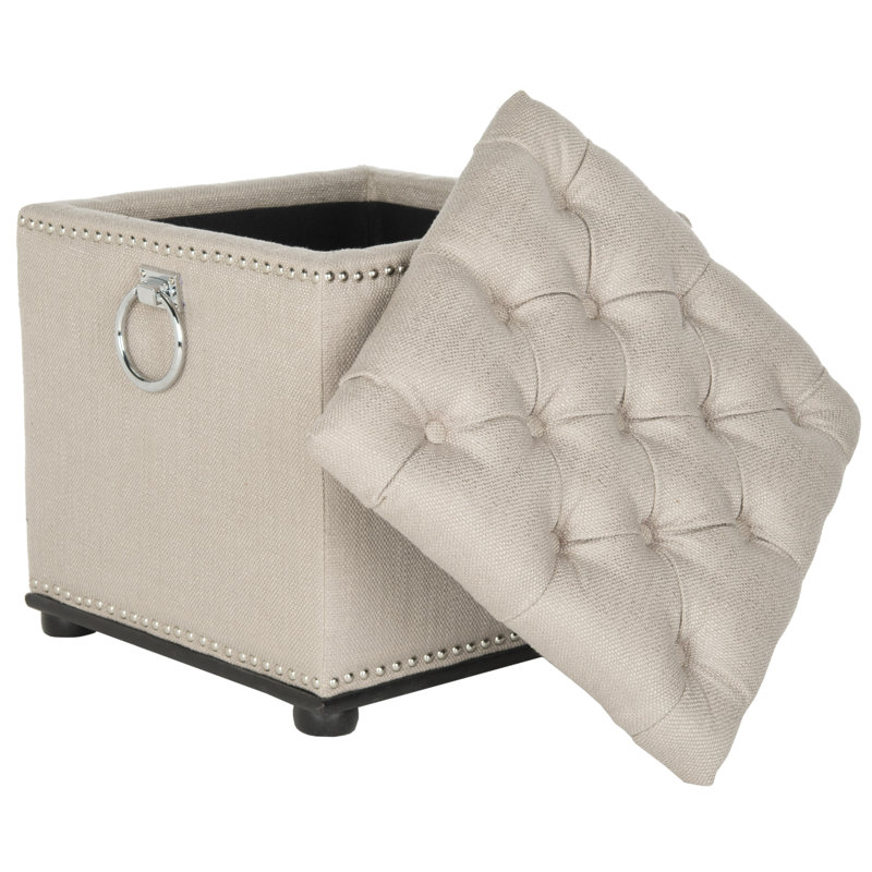 Repose-pieds capitonné avec rangement 18,9 po Arturo, Beige