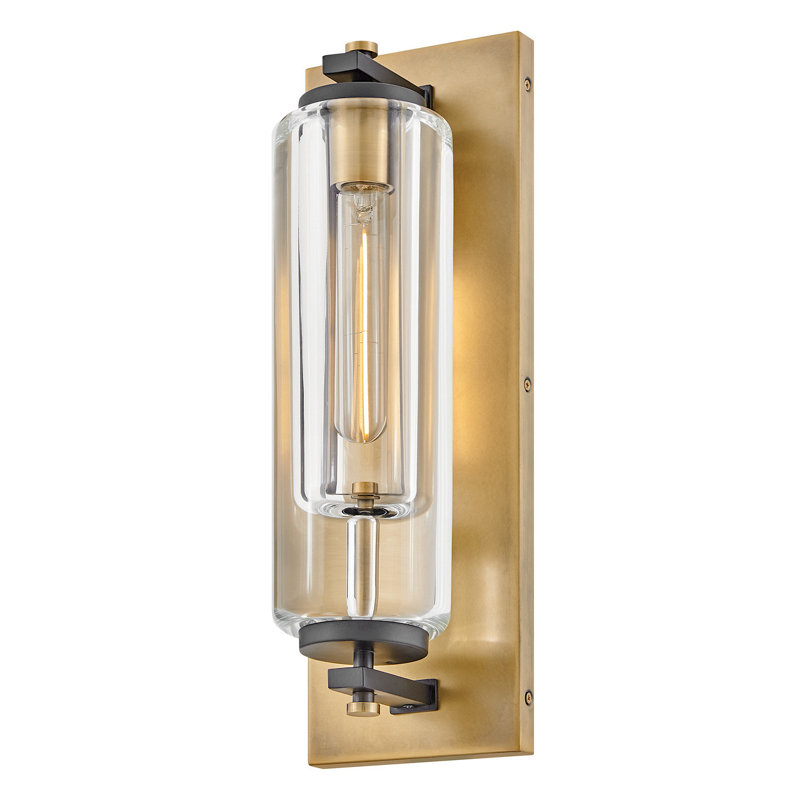 Hinkley Lourde Outdoor Wall Mount Lantern, Heritage Brass