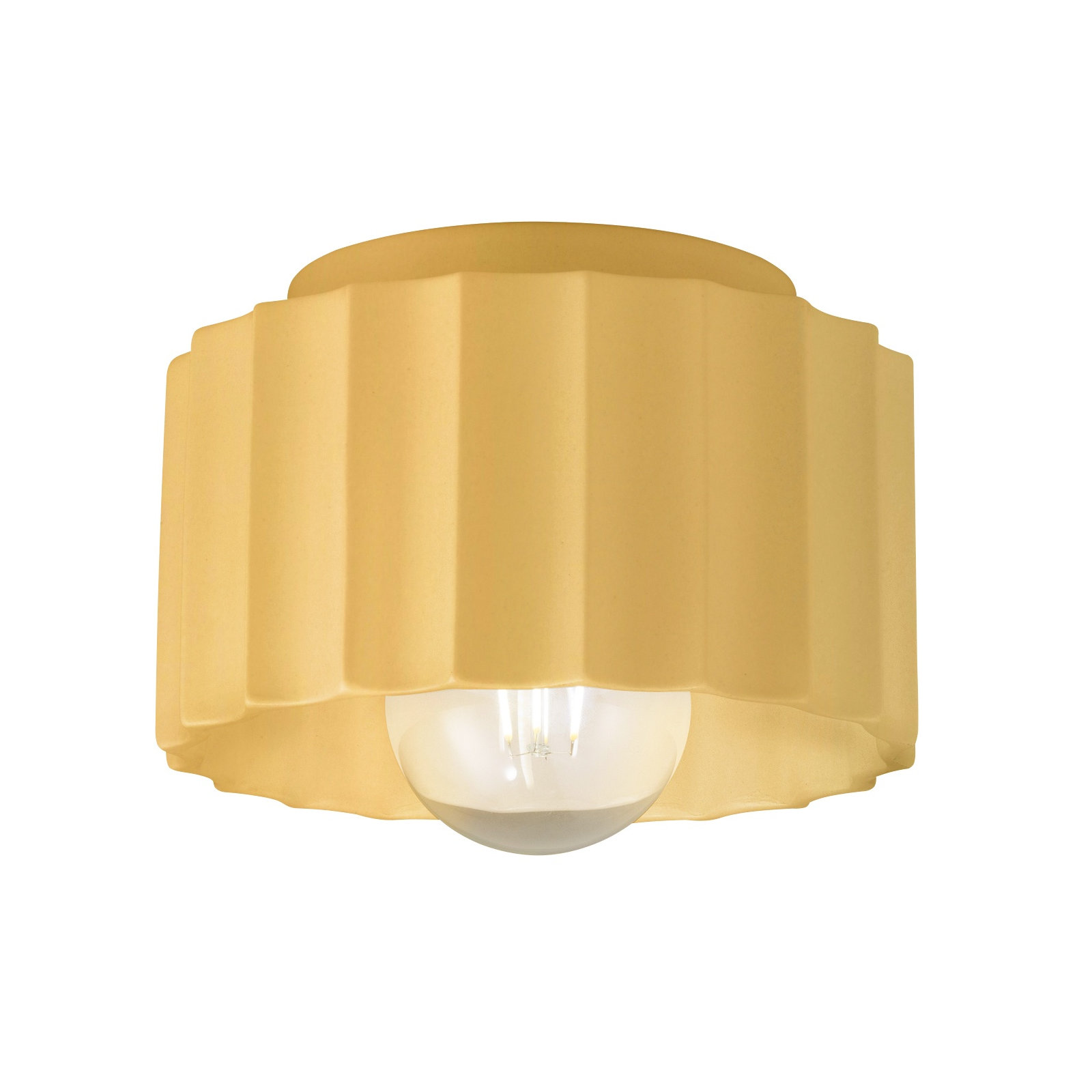Colgate Single Light Ceramic Flush Mount, Muted Yellow, 5" H x 8" W x 8" D