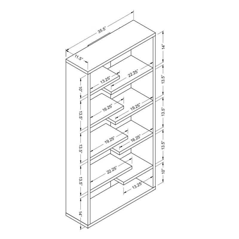 Mid Century Display Cabinet, Open Back Display Cabinet With 8 Shelves