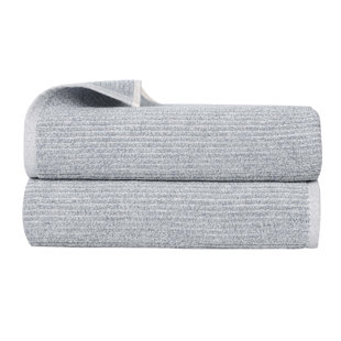Destin Viscose Cotton Blend Medium Weight Textured Ribbed Bath Sheets (Set of 2)