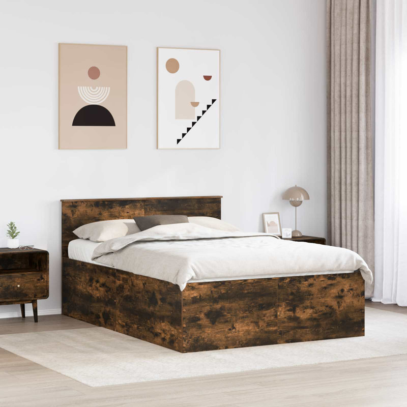 Bed, European Kingsize (160 x 200 cm), Smoked Oak