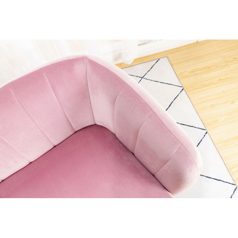 Bullock 2 Seater Velvet Loveseat, Pink