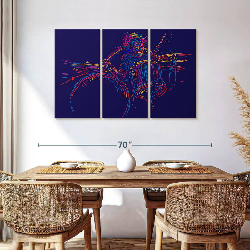 Abarca Abstract Drummer, 36" H x 57" W