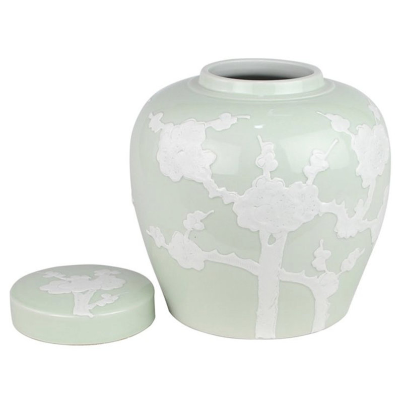 Farahn Handcrafted Porcelain China Jar, Green
