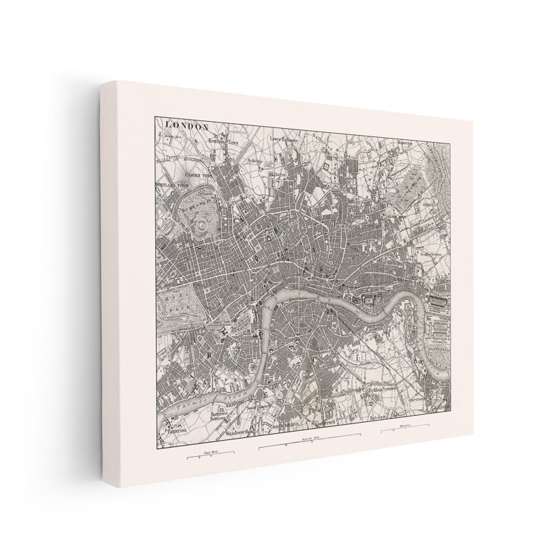 Carte de Londres, Unframed, Canvas, 08"H x 10"W